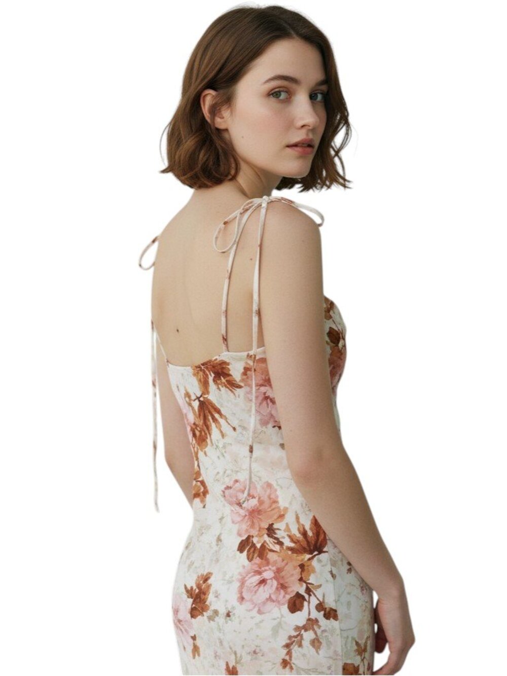 Zara Floral Tie Shoulder Dress Womens XS Lightweight Slip Dress Summer